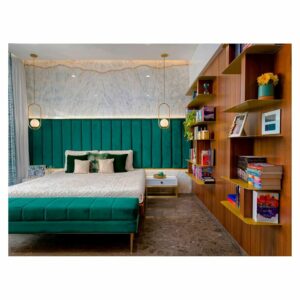 Contemporary Styled Bedroom with Wooden Double Bed with Storage below