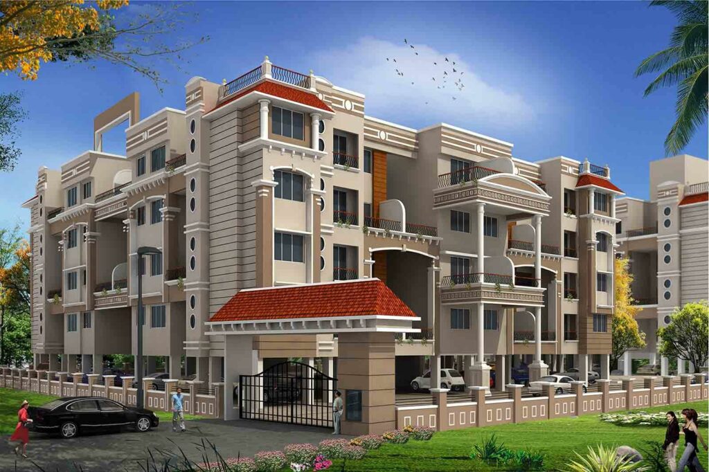 Exterior View of Low Rise Residential Apartment