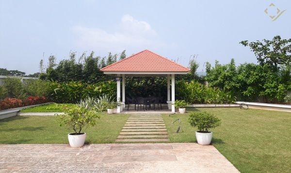 Gazebo Accommodating Outdoor Seating in Garden