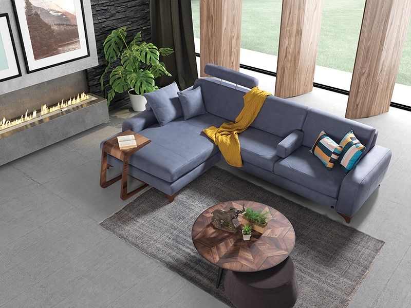 Linen Upholstered Modern Sectional Sofa cum Bed
