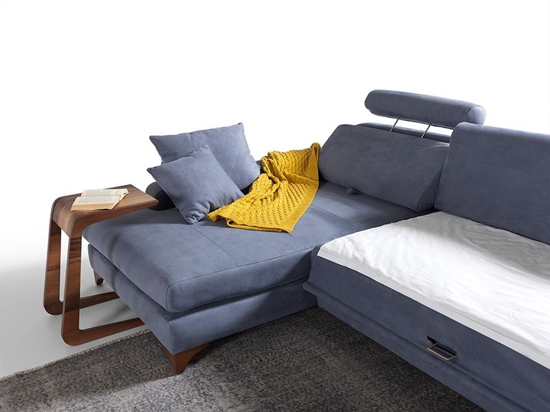 Linen Upholstered Modern Sectional Sofa cum Bed