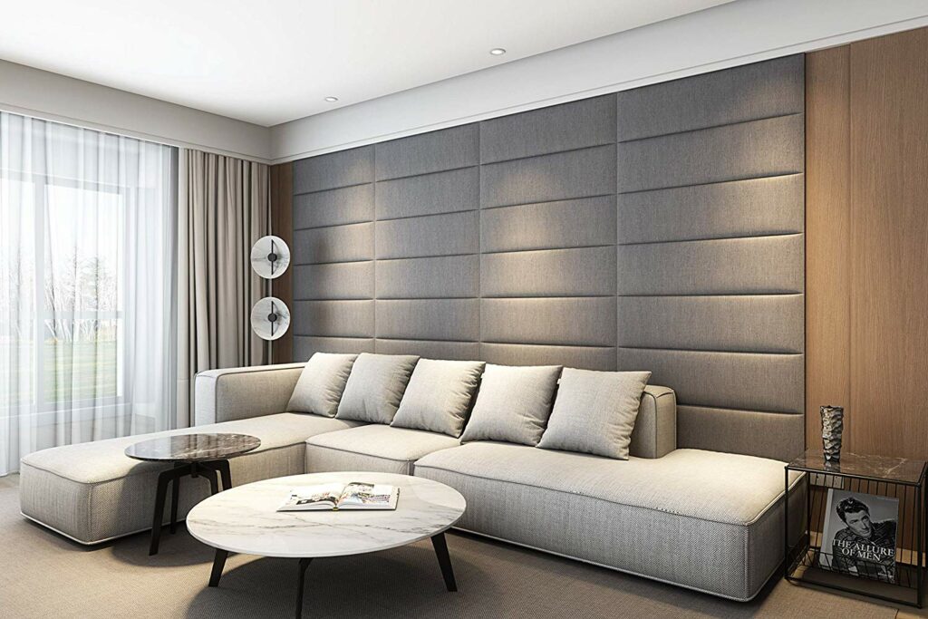 Living Room with Upholster walls