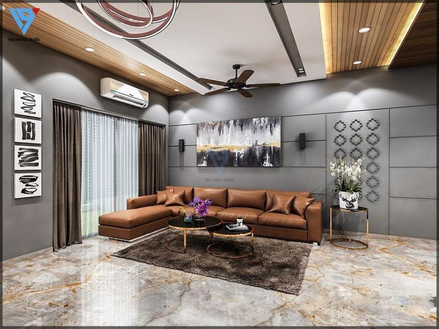 Luxurious Living Room with Italian Flooring