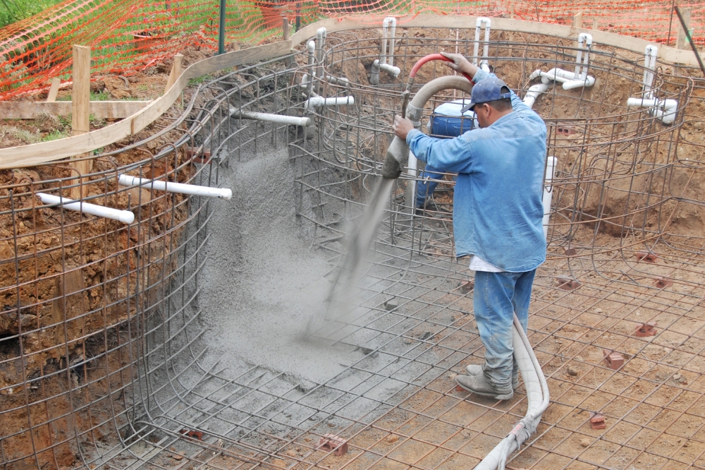 Spraying Cement