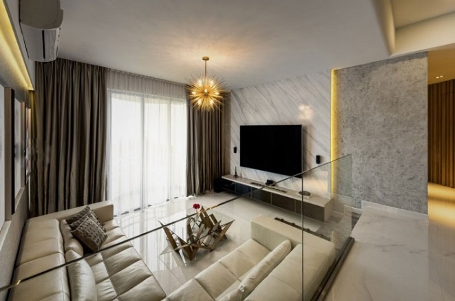 TV Unit for Living Room with L-Shaped Seating
