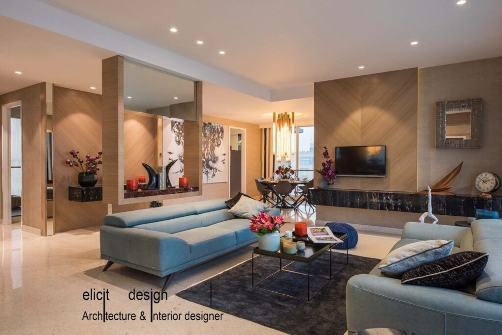 TV Unit for Living Room with Parallel Seating