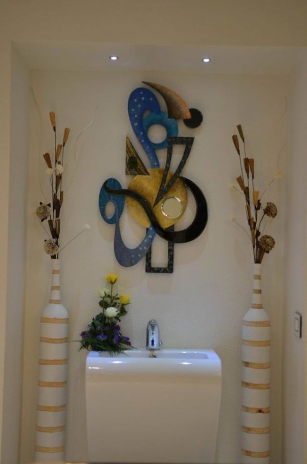 Wash Basin Area with Wall Decor