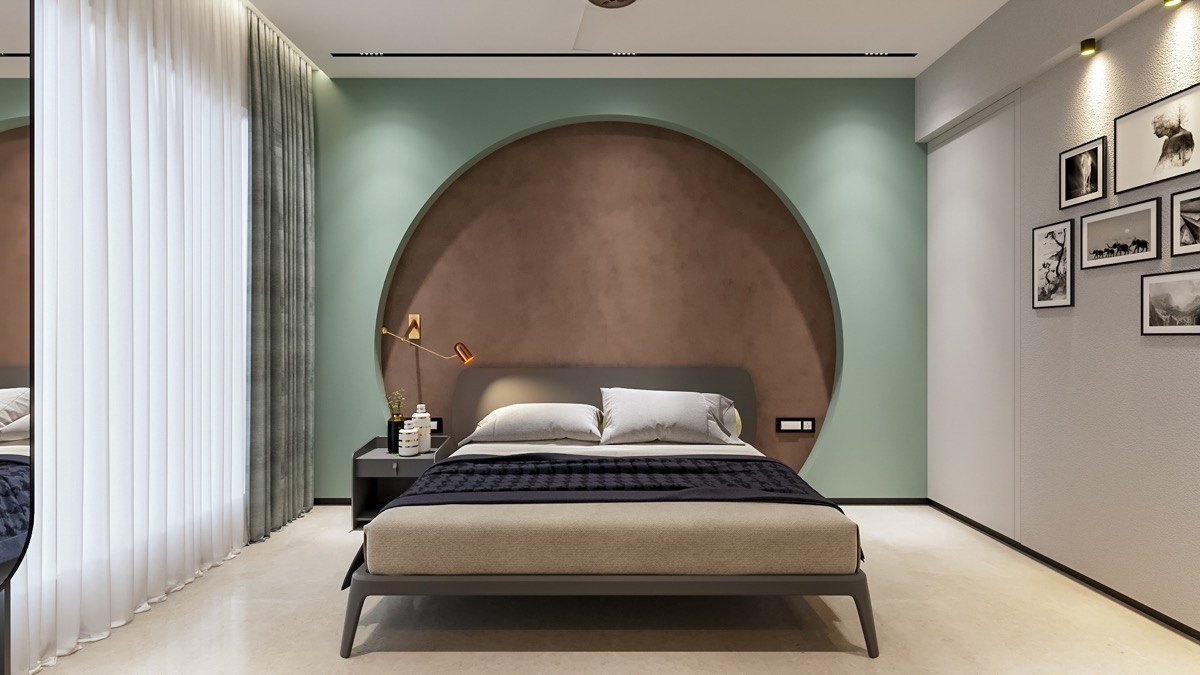 Almond Brown and Muted Green Colour Combo