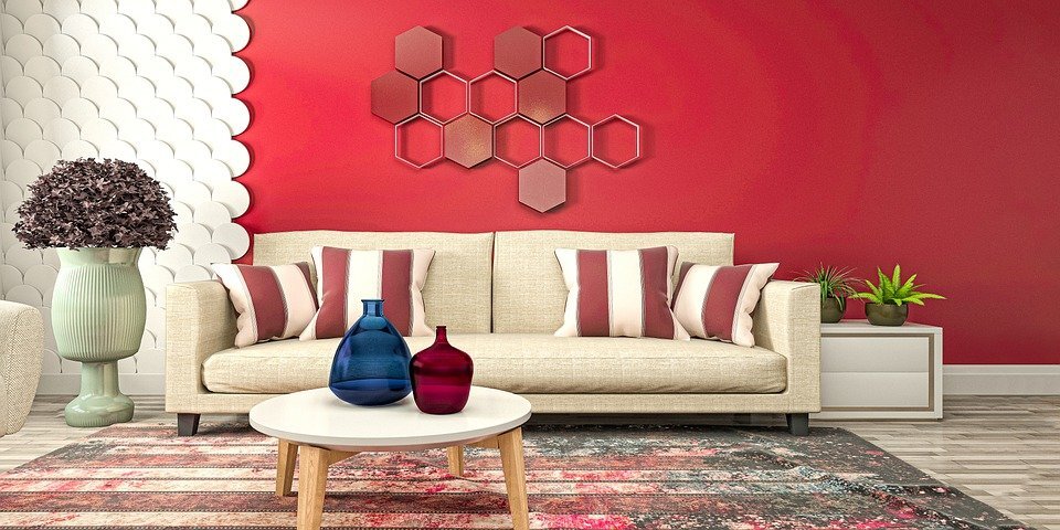 Bright Red Colored Living Room Bright Red Colored Living Room