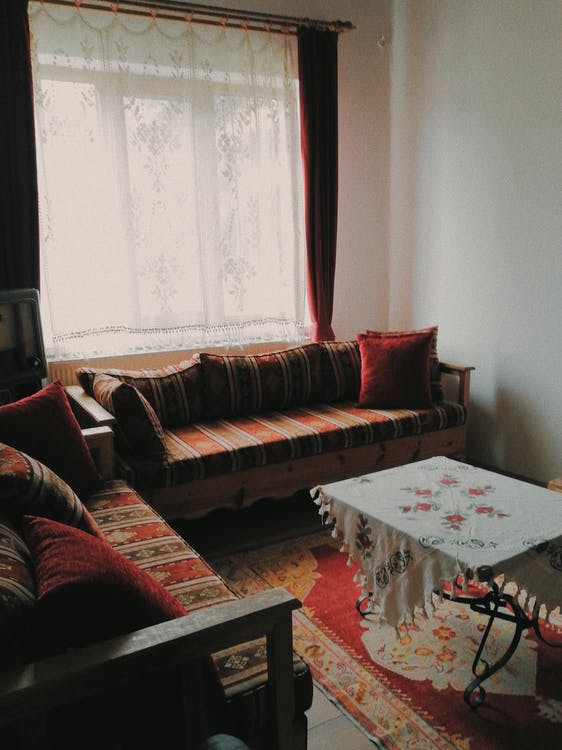 Net curtains as window coverings