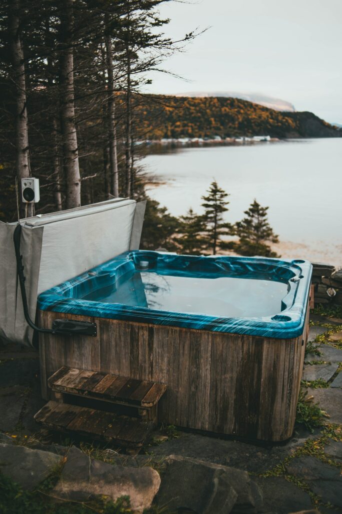Landscaping around Hot Tub