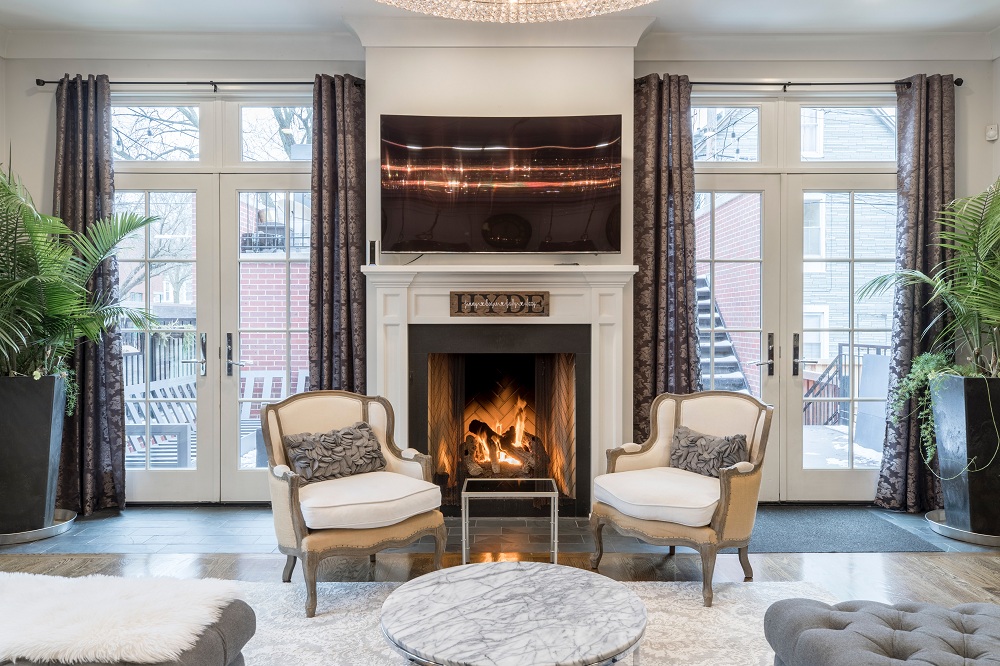 Create a focal point in living room with fire place