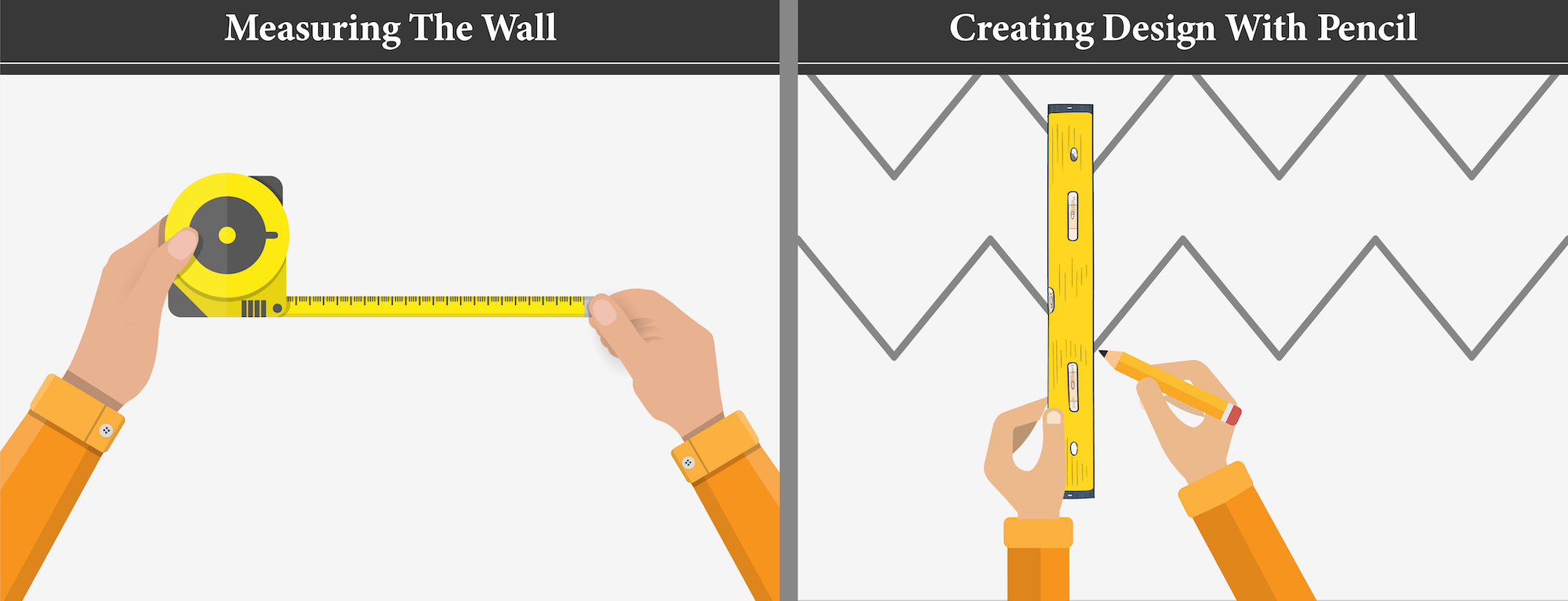 Creating design on wall