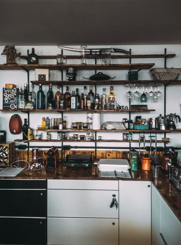 Storage and display units in Home Bar Storage and Display Units in Home Bar