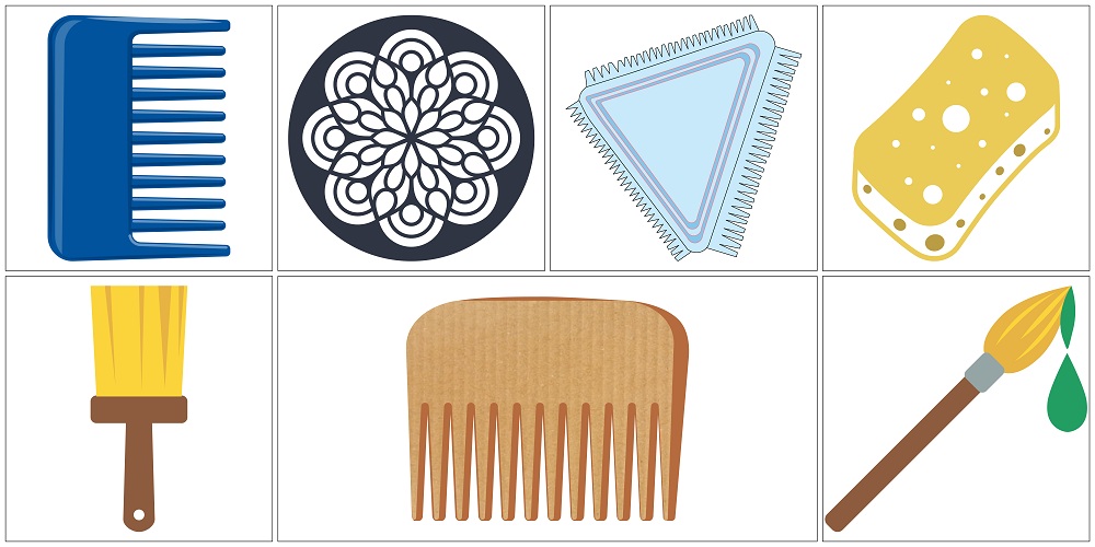 Tools used to create Stenciling and Sponging effect Tools used to create Stenciling and Sponging effect