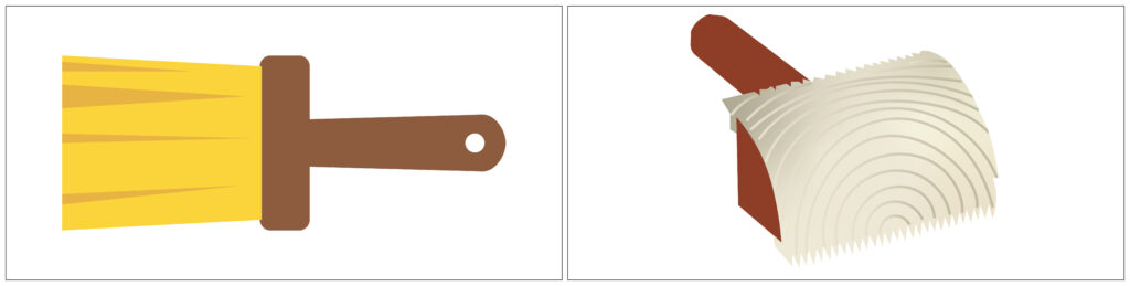 Tools used to create Wood Graining and Dragging effect Tools used to create Wood Graining and Dragging effect