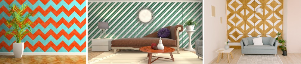 Two Tone Neutral Wall With Designs