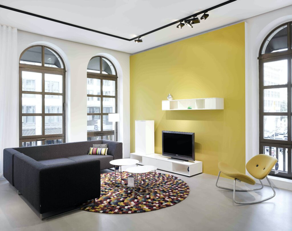 Living room focal point ideas also consider circular rug