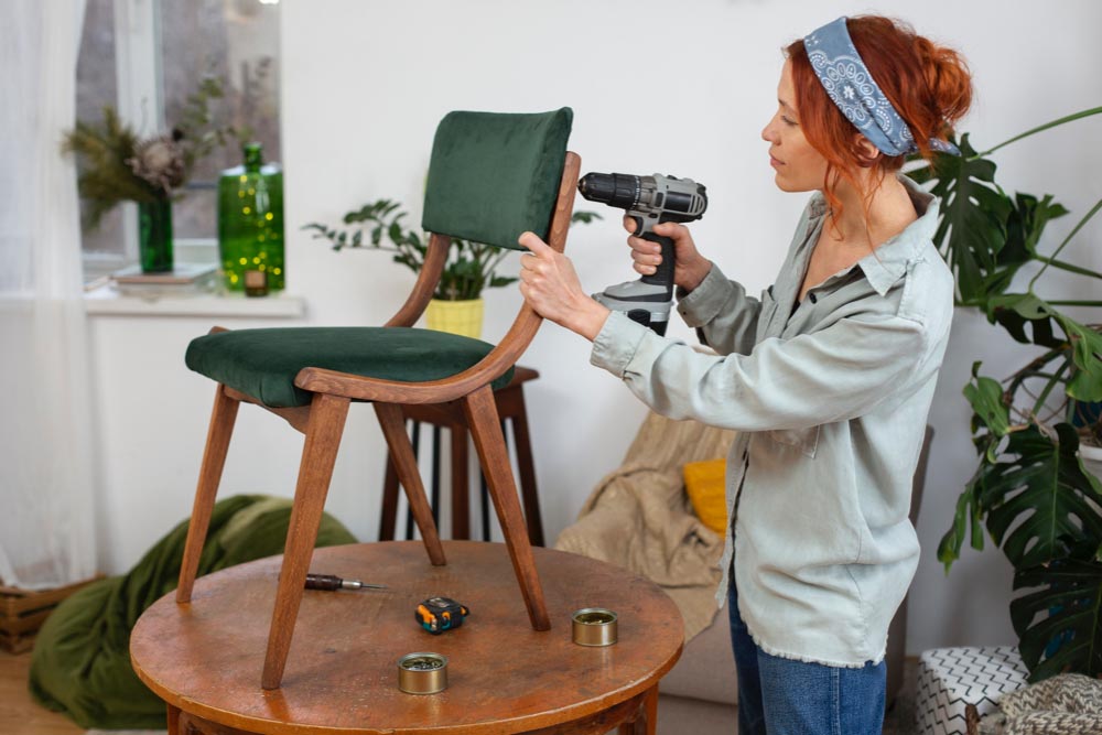 Use of Wallpaper for Chair Makeover
