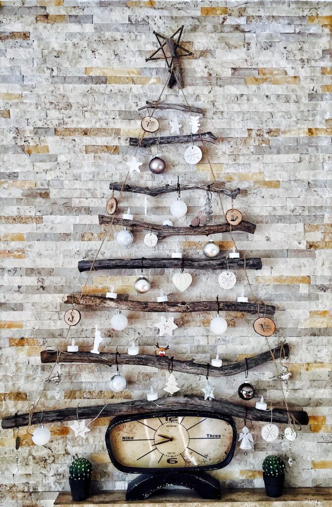 Creative outdoor wall art with wood Creative outdoor wall art with wood