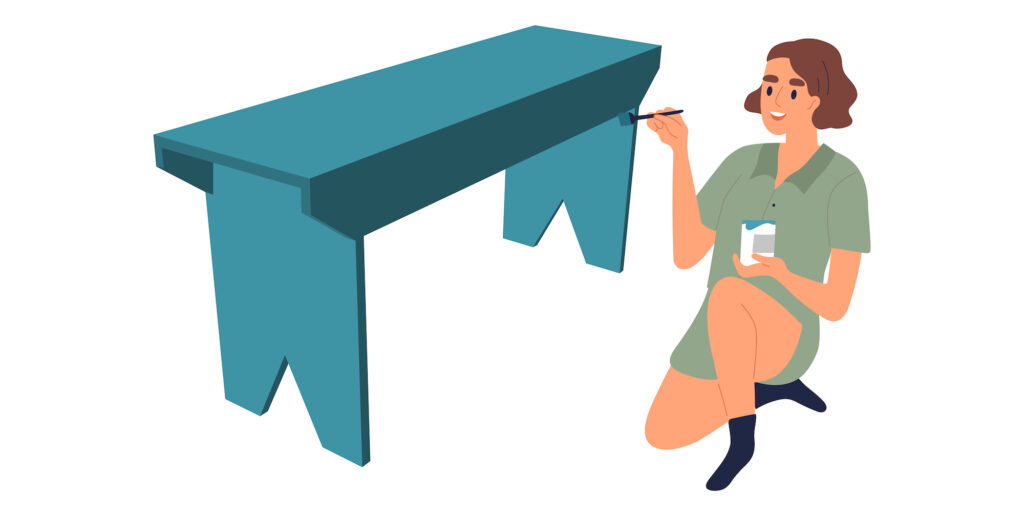 A Five-Board Bench Painting