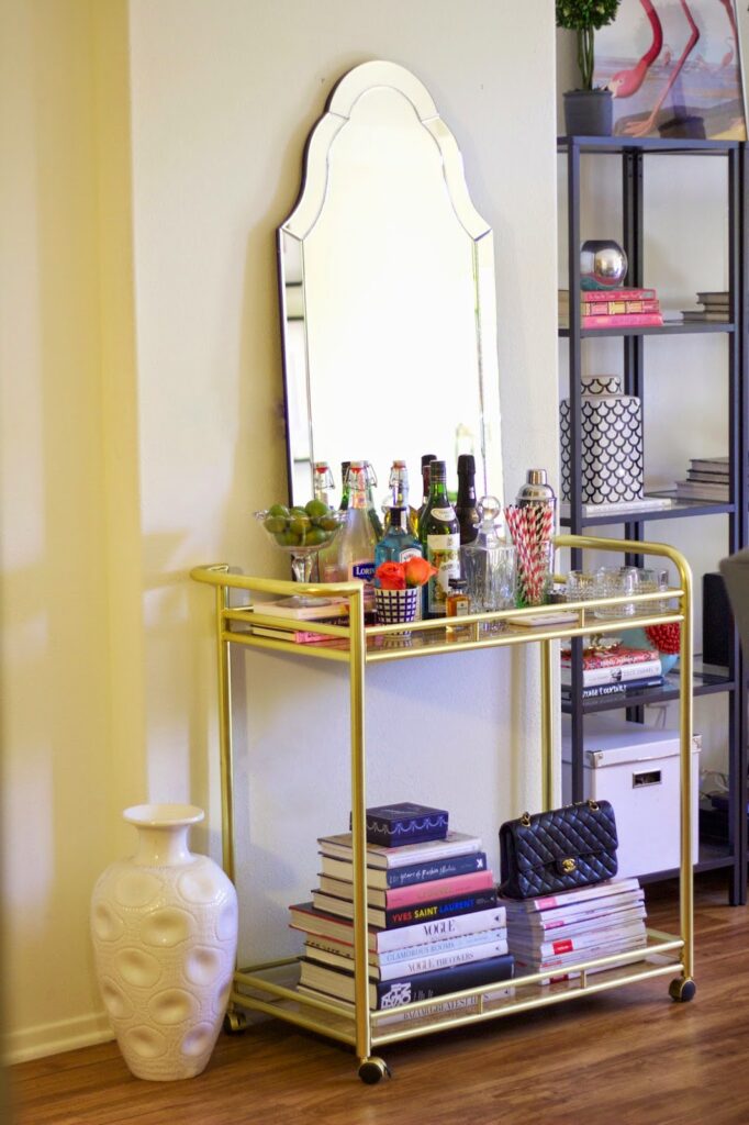 Bar cart with books Bar cart with books