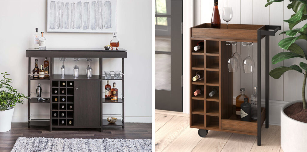 Bar carts from shelves to wheels Bar carts from shelves to wheels