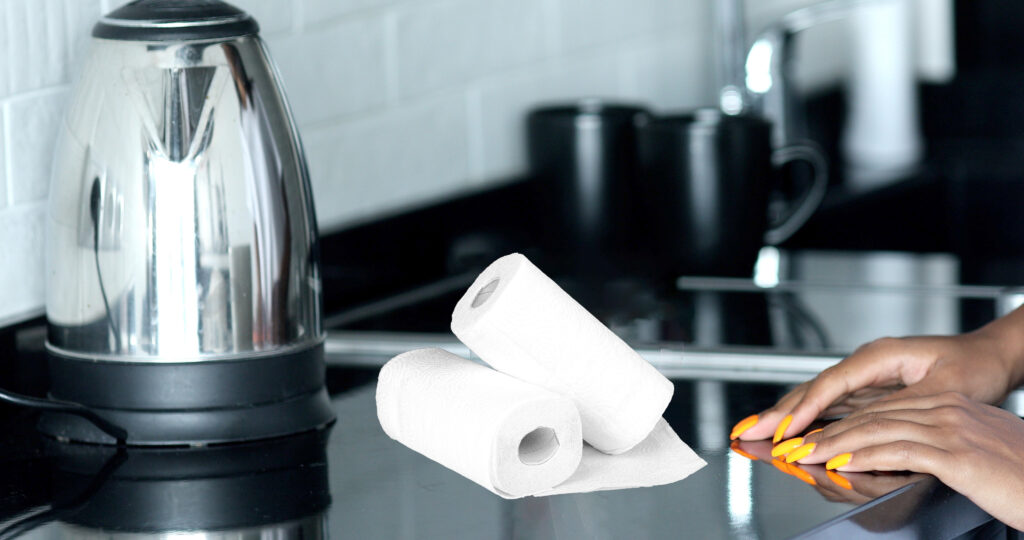 Hot Water And Paper Towel To Clean Minor Chemical Stains
