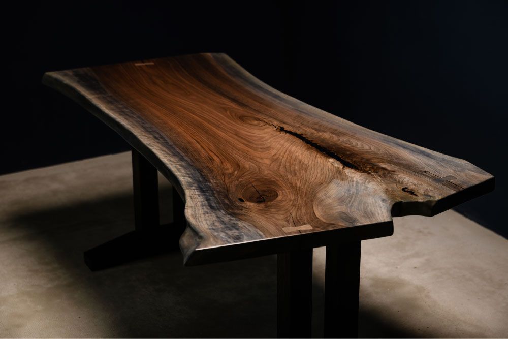 Live Wood Edge Table for Home Décor