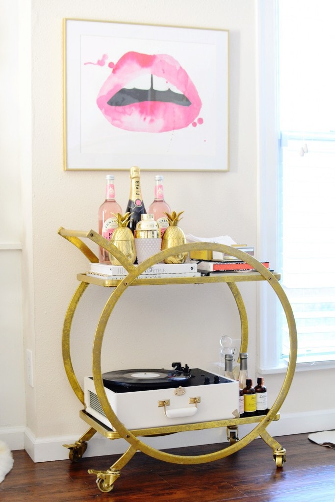 Musical bar cart idea Musical bar cart idea