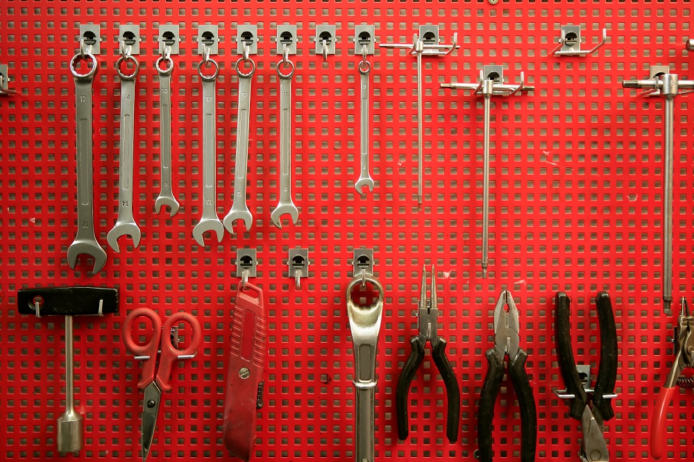 Peg board for tools Peg board for tools