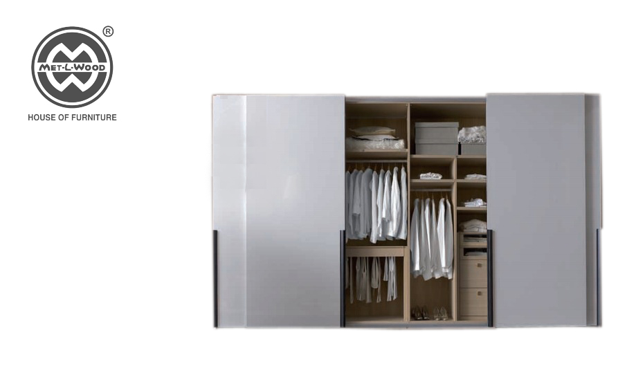 A grey-coloured 4-shuttered sliding doors cupboard