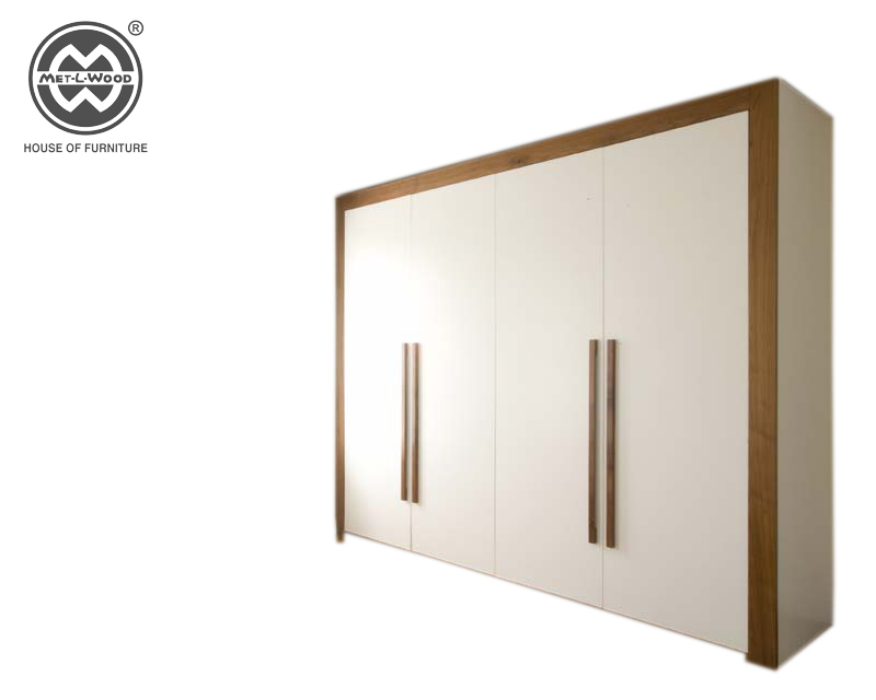 A simple and elegant looking cupboard with silver grey lamination