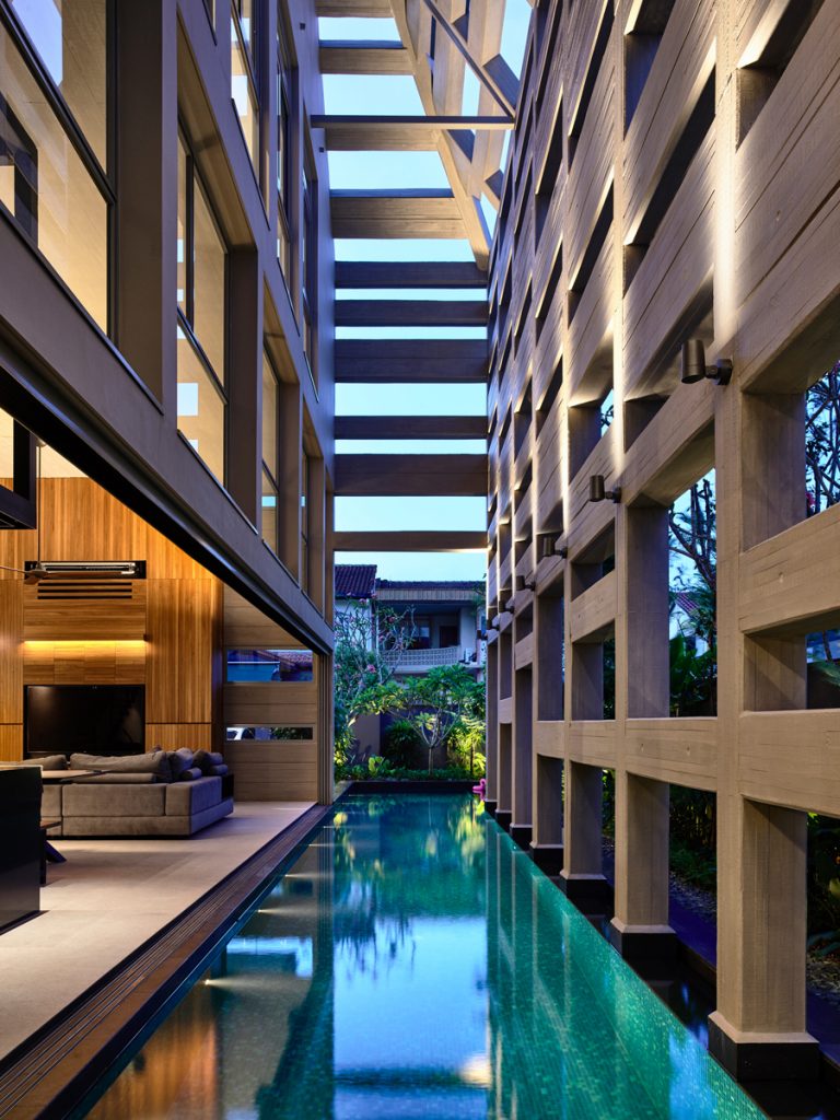 An indoor outdoor pool