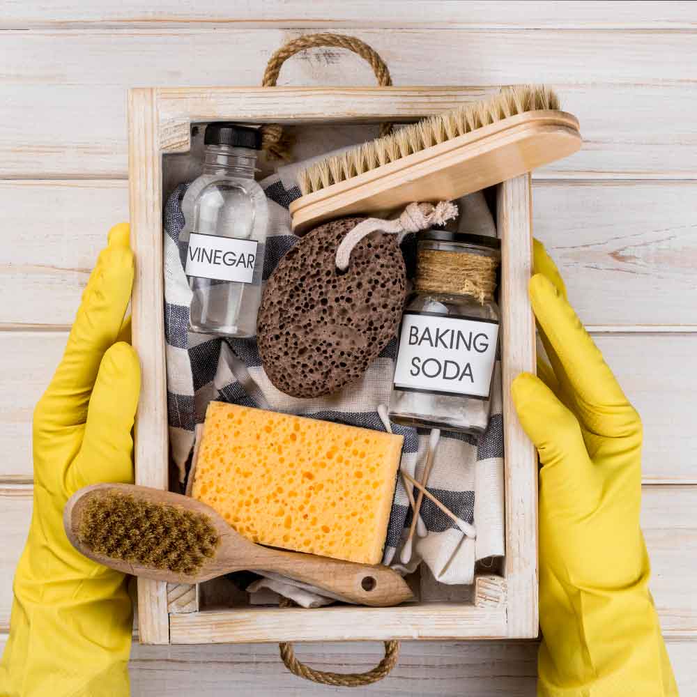 Backing Soda & Vinegar for Bathroom Cleaning