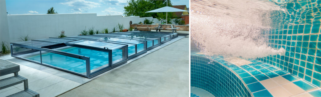 Covering and checking the leakage in swimming pool