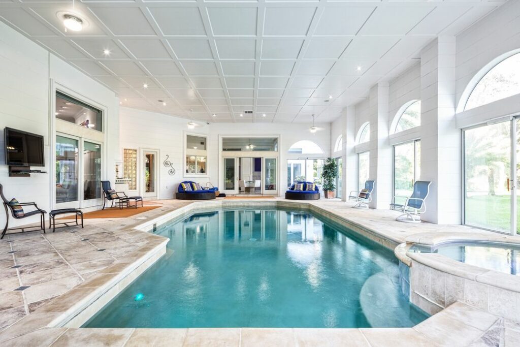 Immersing in to indoor pool experience
