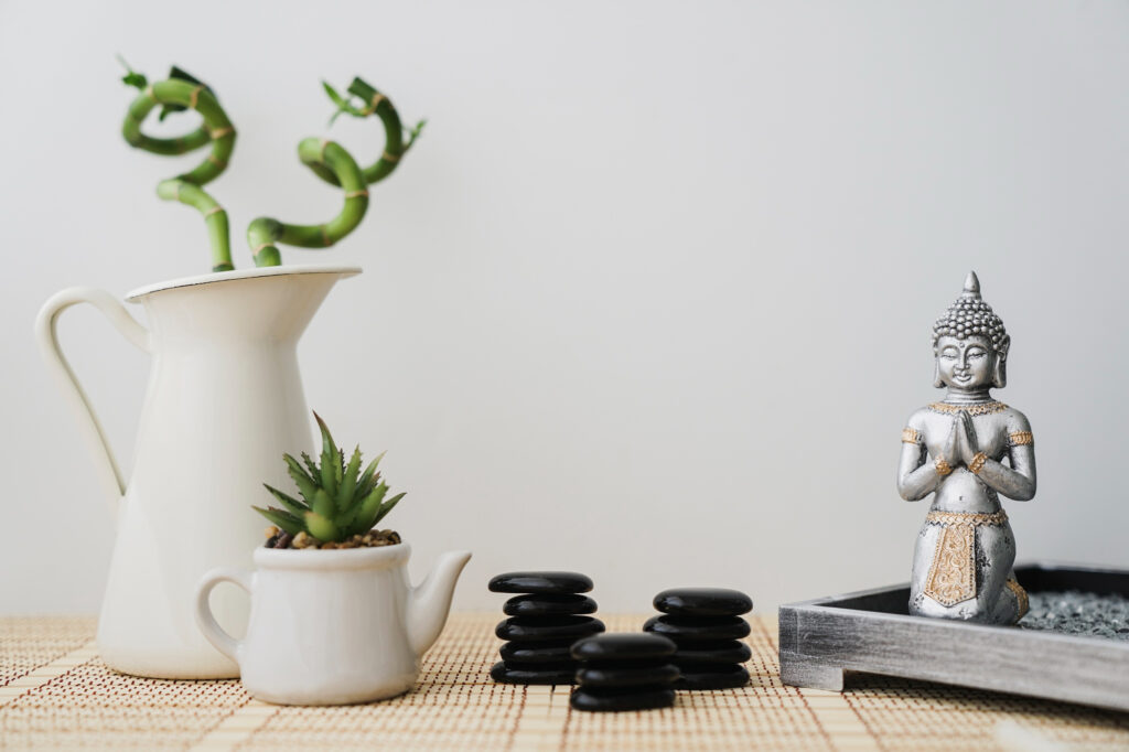 Plants and Rocks for Meditation Room Decoration