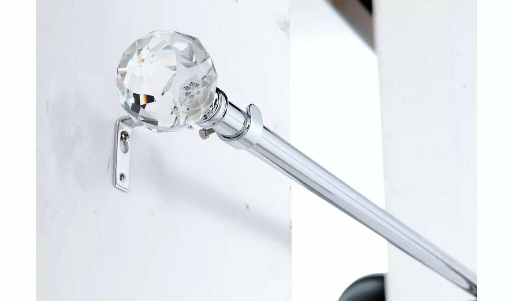 Silver Curtain Rods with Crystal Ends Silver Curtain Rods with Crystal Ends