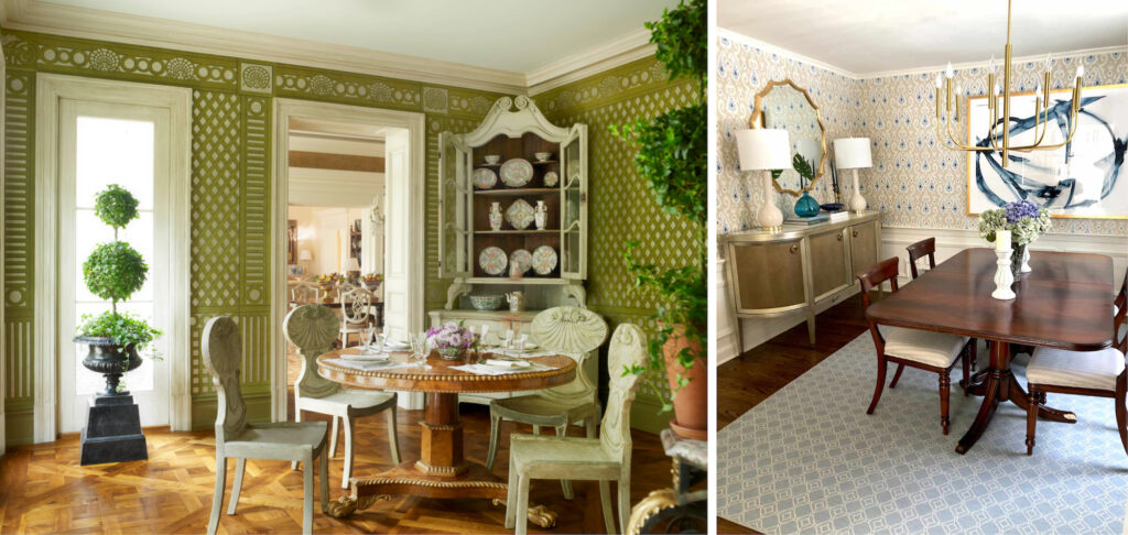 Traditional dining with stencils