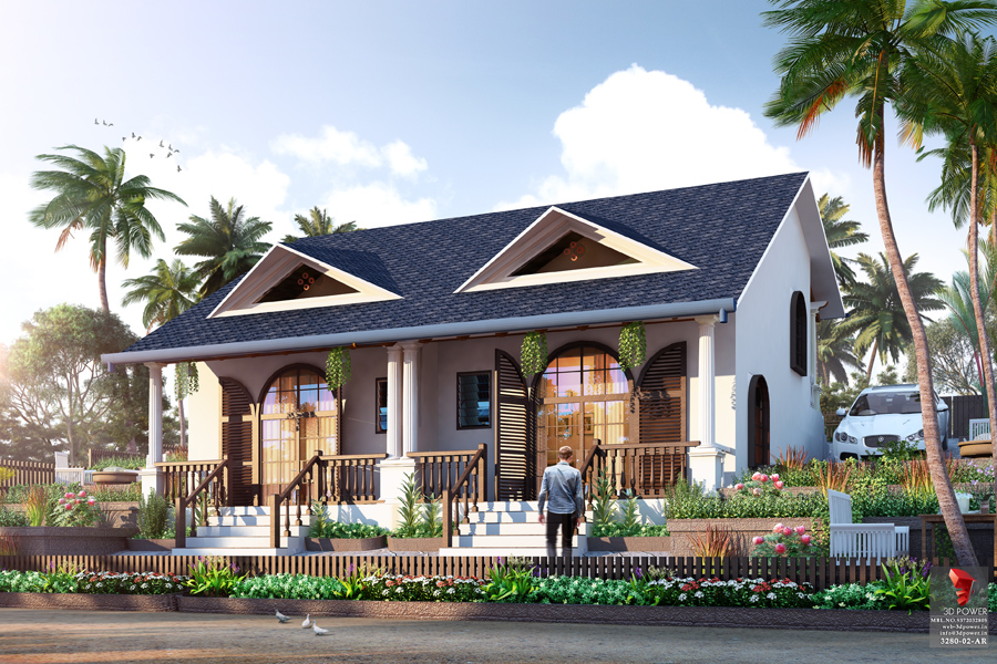 Tropical duplex villas in cremes and browns