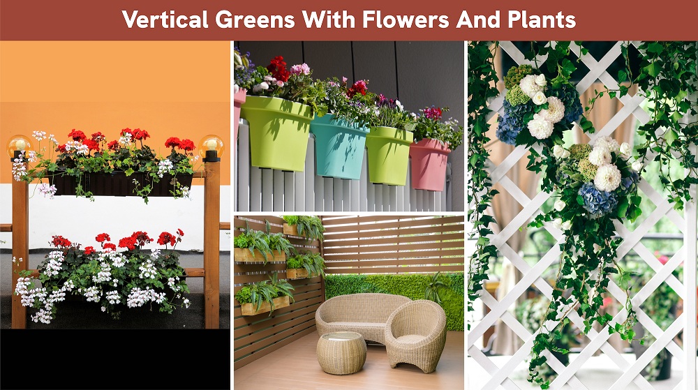 Vertical Greens With Flowers And Plants Vertical Greens With Flowers And Plants