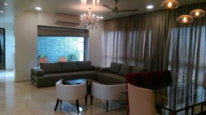 A modern attached living dining room