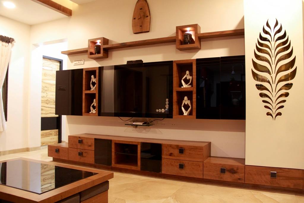 Modern minimalistic wooden TV unit