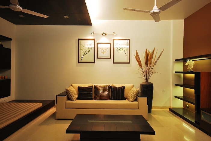A classic black and white living room