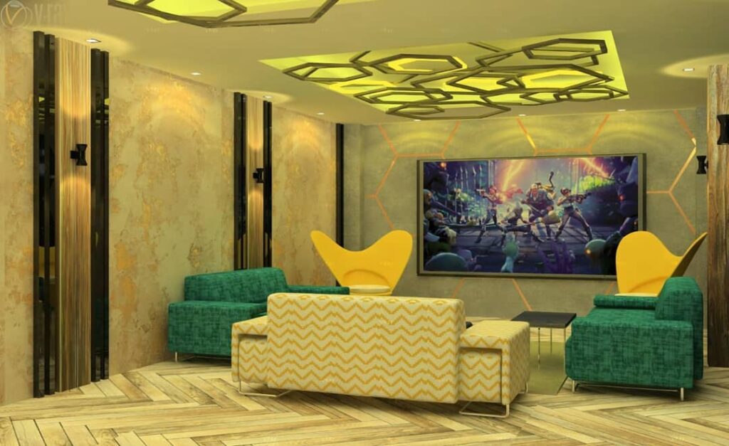 A vibrant modern area