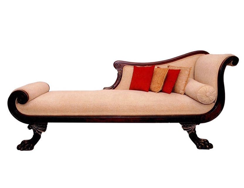 A wooden diwan sofa