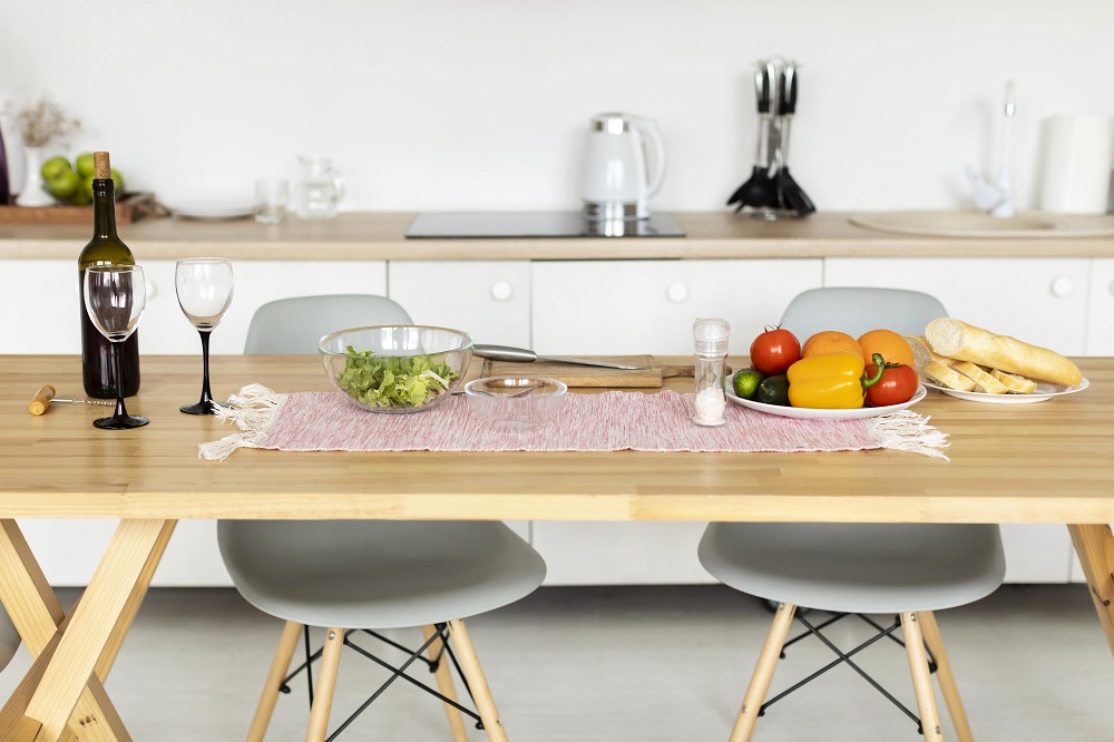 Breakfast Table as A Partition for Kitchen Breakfast Table as A Partition for Kitchen