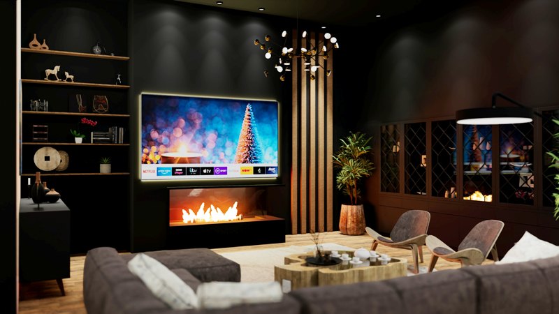 Home Theater Area in Entertainment Room