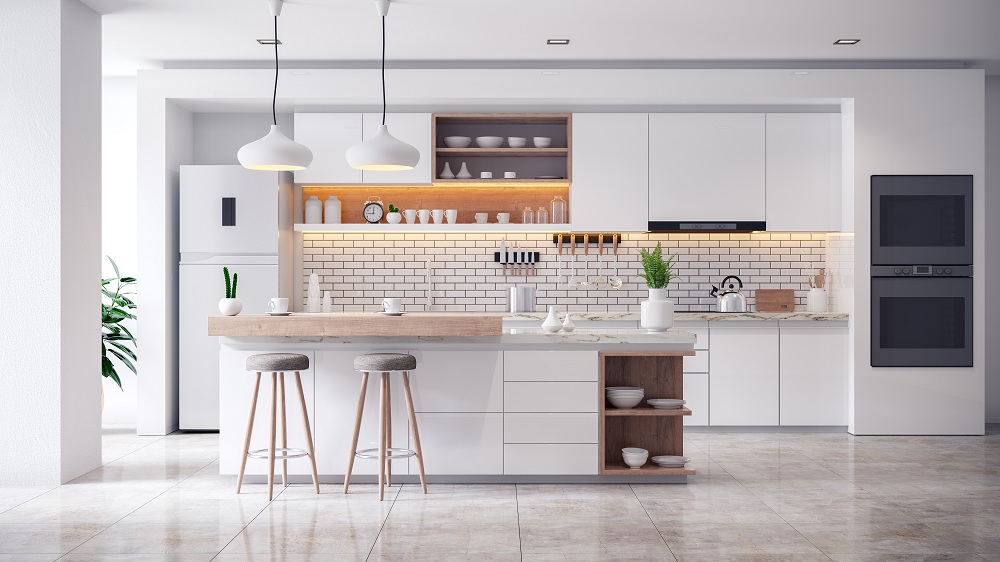 Open Kitchen with Breakfast Counter